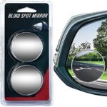 HSR Car Accessories Pack of 2 Blind Spot Car Mirrors, 2 Inch Round HD Glass Convex Rear View Wide Angle Side Mirror Blindspot with Self Adhesive Back for Universal Vehicles