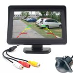 AJUK 5 Inch Universal Car Rear View Camera with Display – Night Vision,Waterproof, Easy Install Reverse Camera for Car Back Parking