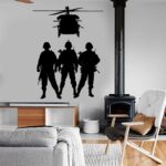 GADGETS WRAP Wall Decal Vinyl Sticker Helicopter Army Soldier Air Force for Office Home Wall Decoration