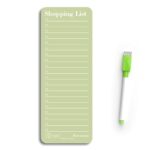 3 Lines Grocery Shopping List Fridge Magnet with Marker|Smart Planning & Shopping for Family, Working Professionals|Personal Organisers,to Do List|Size 12×24 cms Acrylic Board |Kiwi Color| R