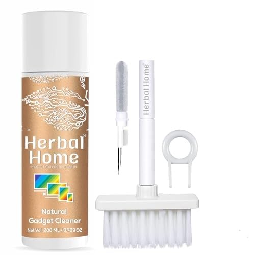 Herbal Home Gadget Cleaner 200 Ml + 1 Computer Cleaner Brush for Laptops, Smartphones, Keyboards, Desktop & Earphones