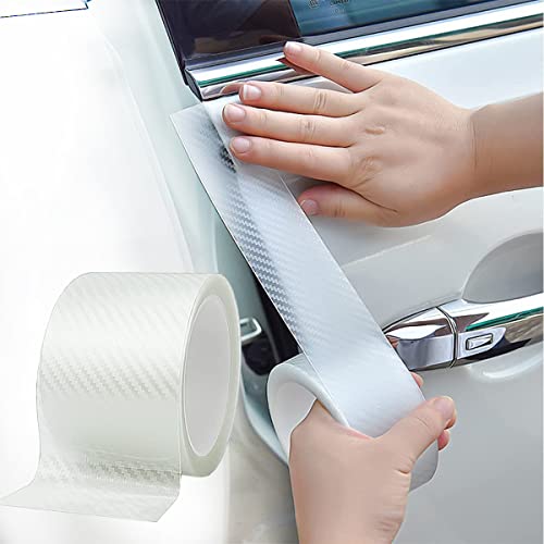 KIDOCA Carbon Fiber Tape for Car – Anti-Scratch Vinyl Wrap, Door Guard PPF Sticker Protector, Transparent Paint Protection Film, Interior Foot Decoration Accessories, Car Door Sill Protection