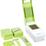 Amazon Brand – Solimo 15-in-1 Stainless Steel Multipurpose Vegetable and Fruit Chopper, Green