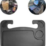 AutoBizarre Multipurpose Car Steering Wheel Desk for Eating and Working with Cup Stand Slot and Pen Slot for All Cars & Vans (Black)