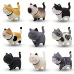 Gadget Ninja Cute Cat Figurines for Home or Office, Set of 9
