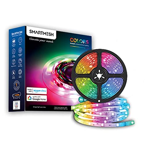 SmartMesh Plastic Smart Wi-Fi RGB Led Strip Light | 5 Meter | Works with Alexa and Google Assistant | Multicolor