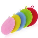 Okayji Silicone Dish Bowl Vegetable Fruit Cleaning Brush, Pack of 5, Random Colour