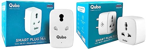 QUBO 10A & 16A Smart Plug Combo | Energy Monitoring, Scheduler & Timer | Suitable for Small & Large Appliances |Voice Control with Amazon Alexa and Google Assistant