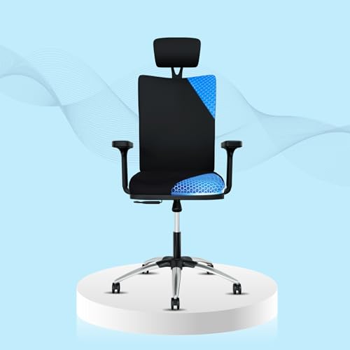 ErgoSmart by The Sleep Company – Plus Orthopedic Office Chair | Patented SmartGRID Technology | Adjustable Lumbar Support for Ergonomic Sitting Posture | Multiple Adjustments Mechanism | Black (Onyx)